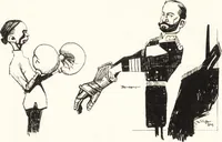 An illustration from "Zopf ab" : die chinesische Affaire im Lichte der europäischen Karikatur (1900)