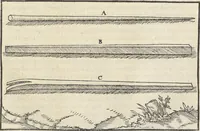 An illustration from Georgii Agricolae De re metallica : libri XII. Quibus officia, instrumenta, machinae, ac omnia deni[que] ad metallicam spectantia, non modo luculentissimè describuntur, sed & per effigies, suis locis infertas, adiunctis latinis, germanicis [que] appellationibus ita ob oculos ponuntur, ut clarius tradi non possint. ; Eiusdem De animantibus subterraneis liber, (1556)