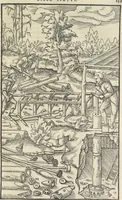 Picture 83 of 283 from Georgii Agricolae De re metallica : libri XII. Quibus officia, instrumenta, machinae, ac omnia deni[que] ad metallicam spectantia, non modo luculentissimè describuntur, sed & per effigies, suis locis infertas, adiunctis latinis, germanicis [que] appellationibus ita ob oculos ponuntur, ut clarius tradi non possint. ; Eiusdem De animantibus subterraneis liber, (1556), leaf 154