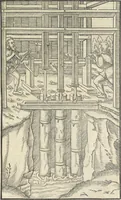 Picture 87 of 283 from Georgii Agricolae De re metallica : libri XII. Quibus officia, instrumenta, machinae, ac omnia deni[que] ad metallicam spectantia, non modo luculentissimè describuntur, sed & per effigies, suis locis infertas, adiunctis latinis, germanicis [que] appellationibus ita ob oculos ponuntur, ut clarius tradi non possint. ; Eiusdem De animantibus subterraneis liber, (1556), leaf 160