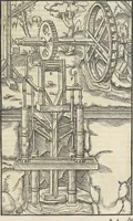 An illustration from Georgii Agricolae De re metallica : libri XII. Quibus officia, instrumenta, machinae, ac omnia deni[que] ad metallicam spectantia, non modo luculentissimè describuntur, sed & per effigies, suis locis infertas, adiunctis latinis, germanicis [que] appellationibus ita ob oculos ponuntur, ut clarius tradi non possint. ; Eiusdem De animantibus subterraneis liber, (1556)