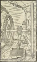 An illustration from Georgii Agricolae De re metallica : libri XII. Quibus officia, instrumenta, machinae, ac omnia deni[que] ad metallicam spectantia, non modo luculentissimè describuntur, sed & per effigies, suis locis infertas, adiunctis latinis, germanicis [que] appellationibus ita ob oculos ponuntur, ut clarius tradi non possint. ; Eiusdem De animantibus subterraneis liber, (1556)