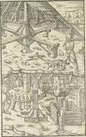 Picture 93 of 283 from Georgii Agricolae De re metallica : libri XII. Quibus officia, instrumenta, machinae, ac omnia deni[que] ad metallicam spectantia, non modo luculentissimè describuntur, sed & per effigies, suis locis infertas, adiunctis latinis, germanicis [que] appellationibus ita ob oculos ponuntur, ut clarius tradi non possint. ; Eiusdem De animantibus subterraneis liber, (1556), leaf 171