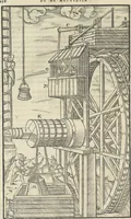 An illustration from Georgii Agricolae De re metallica : libri XII. Quibus officia, instrumenta, machinae, ac omnia deni[que] ad metallicam spectantia, non modo luculentissimè describuntur, sed & per effigies, suis locis infertas, adiunctis latinis, germanicis [que] appellationibus ita ob oculos ponuntur, ut clarius tradi non possint. ; Eiusdem De animantibus subterraneis liber, (1556)