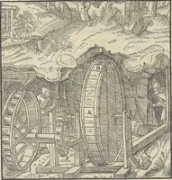 An illustration from Georgii Agricolae De re metallica : libri XII. Quibus officia, instrumenta, machinae, ac omnia deni[que] ad metallicam spectantia, non modo luculentissimè describuntur, sed & per effigies, suis locis infertas, adiunctis latinis, germanicis [que] appellationibus ita ob oculos ponuntur, ut clarius tradi non possint. ; Eiusdem De animantibus subterraneis liber, (1556)