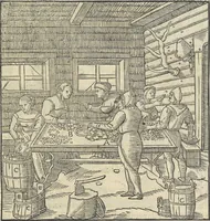 Picture 123 of 283 from Georgii Agricolae De re metallica : libri XII. Quibus officia, instrumenta, machinae, ac omnia deni[que] ad metallicam spectantia, non modo luculentissimè describuntur, sed & per effigies, suis locis infertas, adiunctis latinis, germanicis [que] appellationibus ita ob oculos ponuntur, ut clarius tradi non possint. ; Eiusdem De animantibus subterraneis liber, (1556), leaf 228