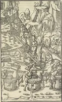 An illustration from Georgii Agricolae De re metallica : libri XII. Quibus officia, instrumenta, machinae, ac omnia deni[que] ad metallicam spectantia, non modo luculentissimè describuntur, sed & per effigies, suis locis infertas, adiunctis latinis, germanicis [que] appellationibus ita ob oculos ponuntur, ut clarius tradi non possint. ; Eiusdem De animantibus subterraneis liber, (1556)