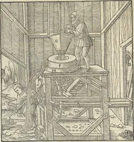 Picture 142 of 283 from Georgii Agricolae De re metallica : libri XII. Quibus officia, instrumenta, machinae, ac omnia deni[que] ad metallicam spectantia, non modo luculentissimè describuntur, sed & per effigies, suis locis infertas, adiunctis latinis, germanicis [que] appellationibus ita ob oculos ponuntur, ut clarius tradi non possint. ; Eiusdem De animantibus subterraneis liber, (1556), leaf 249
