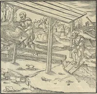 Picture 149 of 283 from Georgii Agricolae De re metallica : libri XII. Quibus officia, instrumenta, machinae, ac omnia deni[que] ad metallicam spectantia, non modo luculentissimè describuntur, sed & per effigies, suis locis infertas, adiunctis latinis, germanicis [que] appellationibus ita ob oculos ponuntur, ut clarius tradi non possint. ; Eiusdem De animantibus subterraneis liber, (1556), leaf 259