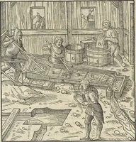 Picture 151 of 283 from Georgii Agricolae De re metallica : libri XII. Quibus officia, instrumenta, machinae, ac omnia deni[que] ad metallicam spectantia, non modo luculentissimè describuntur, sed & per effigies, suis locis infertas, adiunctis latinis, germanicis [que] appellationibus ita ob oculos ponuntur, ut clarius tradi non possint. ; Eiusdem De animantibus subterraneis liber, (1556), leaf 261