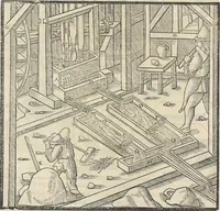 Picture 154 of 283 from Georgii Agricolae De re metallica : libri XII. Quibus officia, instrumenta, machinae, ac omnia deni[que] ad metallicam spectantia, non modo luculentissimè describuntur, sed & per effigies, suis locis infertas, adiunctis latinis, germanicis [que] appellationibus ita ob oculos ponuntur, ut clarius tradi non possint. ; Eiusdem De animantibus subterraneis liber, (1556), leaf 265