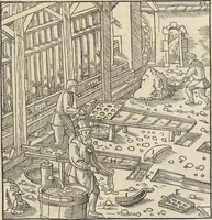 Picture 159 of 283 from Georgii Agricolae De re metallica : libri XII. Quibus officia, instrumenta, machinae, ac omnia deni[que] ad metallicam spectantia, non modo luculentissimè describuntur, sed & per effigies, suis locis infertas, adiunctis latinis, germanicis [que] appellationibus ita ob oculos ponuntur, ut clarius tradi non possint. ; Eiusdem De animantibus subterraneis liber, (1556), leaf 272
