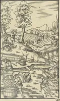 An illustration from Georgii Agricolae De re metallica : libri XII. Quibus officia, instrumenta, machinae, ac omnia deni[que] ad metallicam spectantia, non modo luculentissimè describuntur, sed & per effigies, suis locis infertas, adiunctis latinis, germanicis [que] appellationibus ita ob oculos ponuntur, ut clarius tradi non possint. ; Eiusdem De animantibus subterraneis liber, (1556)