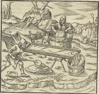 Picture 168 of 283 from Georgii Agricolae De re metallica : libri XII. Quibus officia, instrumenta, machinae, ac omnia deni[que] ad metallicam spectantia, non modo luculentissimè describuntur, sed & per effigies, suis locis infertas, adiunctis latinis, germanicis [que] appellationibus ita ob oculos ponuntur, ut clarius tradi non possint. ; Eiusdem De animantibus subterraneis liber, (1556), leaf 281