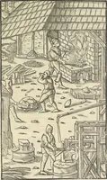 Picture 208 of 283 from Georgii Agricolae De re metallica : libri XII. Quibus officia, instrumenta, machinae, ac omnia deni[que] ad metallicam spectantia, non modo luculentissimè describuntur, sed & per effigies, suis locis infertas, adiunctis latinis, germanicis [que] appellationibus ita ob oculos ponuntur, ut clarius tradi non possint. ; Eiusdem De animantibus subterraneis liber, (1556), leaf 354