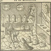 Picture 212 of 283 from Georgii Agricolae De re metallica : libri XII. Quibus officia, instrumenta, machinae, ac omnia deni[que] ad metallicam spectantia, non modo luculentissimè describuntur, sed & per effigies, suis locis infertas, adiunctis latinis, germanicis [que] appellationibus ita ob oculos ponuntur, ut clarius tradi non possint. ; Eiusdem De animantibus subterraneis liber, (1556), leaf 361