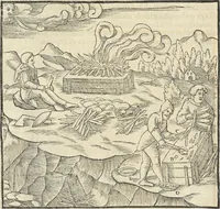 An illustration from Georgii Agricolae De re metallica : libri XII. Quibus officia, instrumenta, machinae, ac omnia deni[que] ad metallicam spectantia, non modo luculentissimè describuntur, sed & per effigies, suis locis infertas, adiunctis latinis, germanicis [que] appellationibus ita ob oculos ponuntur, ut clarius tradi non possint. ; Eiusdem De animantibus subterraneis liber, (1556)