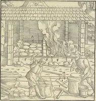 Picture 241 of 283 from Georgii Agricolae De re metallica : libri XII. Quibus officia, instrumenta, machinae, ac omnia deni[que] ad metallicam spectantia, non modo luculentissimè describuntur, sed & per effigies, suis locis infertas, adiunctis latinis, germanicis [que] appellationibus ita ob oculos ponuntur, ut clarius tradi non possint. ; Eiusdem De animantibus subterraneis liber, (1556), leaf 420