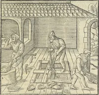 Picture 251 of 283 from Georgii Agricolae De re metallica : libri XII. Quibus officia, instrumenta, machinae, ac omnia deni[que] ad metallicam spectantia, non modo luculentissimè describuntur, sed & per effigies, suis locis infertas, adiunctis latinis, germanicis [que] appellationibus ita ob oculos ponuntur, ut clarius tradi non possint. ; Eiusdem De animantibus subterraneis liber, (1556), leaf 442