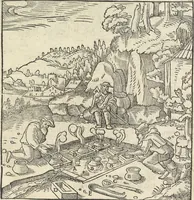 Picture 260 of 283 from Georgii Agricolae De re metallica : libri XII. Quibus officia, instrumenta, machinae, ac omnia deni[que] ad metallicam spectantia, non modo luculentissimè describuntur, sed & per effigies, suis locis infertas, adiunctis latinis, germanicis [que] appellationibus ita ob oculos ponuntur, ut clarius tradi non possint. ; Eiusdem De animantibus subterraneis liber, (1556), leaf 464
