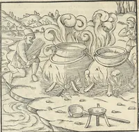 An illustration from Georgii Agricolae De re metallica : libri XII. Quibus officia, instrumenta, machinae, ac omnia deni[que] ad metallicam spectantia, non modo luculentissimè describuntur, sed & per effigies, suis locis infertas, adiunctis latinis, germanicis [que] appellationibus ita ob oculos ponuntur, ut clarius tradi non possint. ; Eiusdem De animantibus subterraneis liber, (1556)