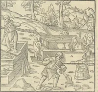 Picture 272 of 283 from Georgii Agricolae De re metallica : libri XII. Quibus officia, instrumenta, machinae, ac omnia deni[que] ad metallicam spectantia, non modo luculentissimè describuntur, sed & per effigies, suis locis infertas, adiunctis latinis, germanicis [que] appellationibus ita ob oculos ponuntur, ut clarius tradi non possint. ; Eiusdem De animantibus subterraneis liber, (1556), leaf 479