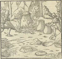An illustration from Georgii Agricolae De re metallica : libri XII. Quibus officia, instrumenta, machinae, ac omnia deni[que] ad metallicam spectantia, non modo luculentissimè describuntur, sed & per effigies, suis locis infertas, adiunctis latinis, germanicis [que] appellationibus ita ob oculos ponuntur, ut clarius tradi non possint. ; Eiusdem De animantibus subterraneis liber, (1556)