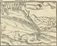Picture 19 of 283 from Georgii Agricolae De re metallica : libri XII. Quibus officia, instrumenta, machinae, ac omnia deni[que] ad metallicam spectantia, non modo luculentissimè describuntur, sed & per effigies, suis locis infertas, adiunctis latinis, germanicis [que] appellationibus ita ob oculos ponuntur, ut clarius tradi non possint. ; Eiusdem De animantibus subterraneis liber, (1556), leaf 55