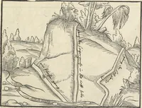 An illustration from Georgii Agricolae De re metallica : libri XII. Quibus officia, instrumenta, machinae, ac omnia deni[que] ad metallicam spectantia, non modo luculentissimè describuntur, sed & per effigies, suis locis infertas, adiunctis latinis, germanicis [que] appellationibus ita ob oculos ponuntur, ut clarius tradi non possint. ; Eiusdem De animantibus subterraneis liber, (1556)