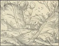 An illustration from Georgii Agricolae De re metallica : libri XII. Quibus officia, instrumenta, machinae, ac omnia deni[que] ad metallicam spectantia, non modo luculentissimè describuntur, sed & per effigies, suis locis infertas, adiunctis latinis, germanicis [que] appellationibus ita ob oculos ponuntur, ut clarius tradi non possint. ; Eiusdem De animantibus subterraneis liber, (1556)