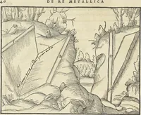 Picture 29 of 283 from Georgii Agricolae De re metallica : libri XII. Quibus officia, instrumenta, machinae, ac omnia deni[que] ad metallicam spectantia, non modo luculentissimè describuntur, sed & per effigies, suis locis infertas, adiunctis latinis, germanicis [que] appellationibus ita ob oculos ponuntur, ut clarius tradi non possint. ; Eiusdem De animantibus subterraneis liber, (1556), leaf 61