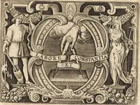 An illustration from Ivsti LipsI Epistolarvm selectarvm centvria prima-[qvinta] miscellanea (1605)