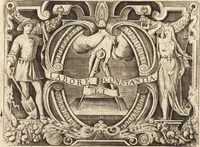 An illustration from Ivsti LipsI Politicorvm, sive, Civilis doctrinae libri sex : qui ad principatum maxime spectant : additae Notae auctiores, tum & De vna religione liber (1610)