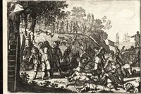 An illustration from Klare en waarachtige beschryving van de leste beroerten en afval der Portugezen in Brasil; daar in d'oorsprong dezer zwarigheden en oorlogen klarelijk vertoont worden (1652)