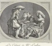 An illustration from Collection de cent-vingt estampes, gravées d'après les tableaux & dessins qui composoient le cabinet de M. Poullain, receveur général des domaines du roi, décédé en 1780 : précédé d'un abrégé historique de la vie des auteurs qui la composent (1781)