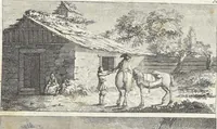 An illustration from Collection de cent-vingt estampes, gravées d'après les tableaux & dessins qui composoient le cabinet de M. Poullain, receveur général des domaines du roi, décédé en 1780 : précédé d'un abrégé historique de la vie des auteurs qui la composent (1781)