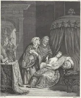 An illustration from Collection de cent-vingt estampes, gravées d'après les tableaux & dessins qui composoient le cabinet de M. Poullain, receveur général des domaines du roi, décédé en 1780 : précédé d'un abrégé historique de la vie des auteurs qui la composent (1781)