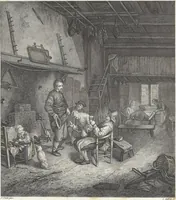 An illustration from Collection de cent-vingt estampes, gravées d'après les tableaux & dessins qui composoient le cabinet de M. Poullain, receveur général des domaines du roi, décédé en 1780 : précédé d'un abrégé historique de la vie des auteurs qui la composent (1781)