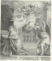 An illustration from Collection de cent-vingt estampes, gravées d'après les tableaux & dessins qui composoient le cabinet de M. Poullain, receveur général des domaines du roi, décédé en 1780 : précédé d'un abrégé historique de la vie des auteurs qui la composent (1781)