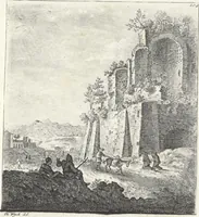 An illustration from Collection de cent-vingt estampes, gravées d'après les tableaux & dessins qui composoient le cabinet de M. Poullain, receveur général des domaines du roi, décédé en 1780 : précédé d'un abrégé historique de la vie des auteurs qui la composent (1781)