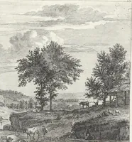 An illustration from Collection de cent-vingt estampes, gravées d'après les tableaux & dessins qui composoient le cabinet de M. Poullain, receveur général des domaines du roi, décédé en 1780 : précédé d'un abrégé historique de la vie des auteurs qui la composent (1781)