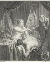 An illustration from Collection de cent-vingt estampes, gravées d'après les tableaux & dessins qui composoient le cabinet de M. Poullain, receveur général des domaines du roi, décédé en 1780 : précédé d'un abrégé historique de la vie des auteurs qui la composent (1781)