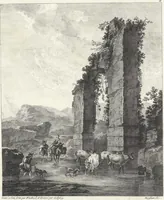 An illustration from Collection de cent-vingt estampes, gravées d'après les tableaux & dessins qui composoient le cabinet de M. Poullain, receveur général des domaines du roi, décédé en 1780 : précédé d'un abrégé historique de la vie des auteurs qui la composent (1781)