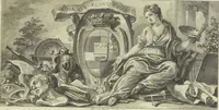 An illustration from Collection de cent-vingt estampes, gravées d'après les tableaux & dessins qui composoient le cabinet de M. Poullain, receveur général des domaines du roi, décédé en 1780 : précédé d'un abrégé historique de la vie des auteurs qui la composent (1781)