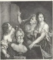An illustration from Collection de cent-vingt estampes, gravées d'après les tableaux & dessins qui composoient le cabinet de M. Poullain, receveur général des domaines du roi, décédé en 1780 : précédé d'un abrégé historique de la vie des auteurs qui la composent (1781)