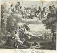 An illustration from Collection de cent-vingt estampes, gravées d'après les tableaux & dessins qui composoient le cabinet de M. Poullain, receveur général des domaines du roi, décédé en 1780 : précédé d'un abrégé historique de la vie des auteurs qui la composent (1781)