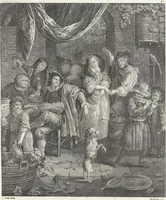 An illustration from Collection de cent-vingt estampes, gravées d'après les tableaux & dessins qui composoient le cabinet de M. Poullain, receveur général des domaines du roi, décédé en 1780 : précédé d'un abrégé historique de la vie des auteurs qui la composent (1781)
