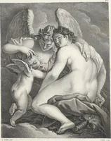 An illustration from Collection de cent-vingt estampes, gravées d'après les tableaux & dessins qui composoient le cabinet de M. Poullain, receveur général des domaines du roi, décédé en 1780 : précédé d'un abrégé historique de la vie des auteurs qui la composent (1781)
