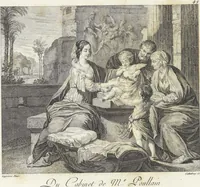 An illustration from Collection de cent-vingt estampes, gravées d'après les tableaux & dessins qui composoient le cabinet de M. Poullain, receveur général des domaines du roi, décédé en 1780 : précédé d'un abrégé historique de la vie des auteurs qui la composent (1781)