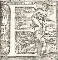 An illustration from Descrittione di tvtta Italia ... nella quale si contiene il sito di essa, l'origine, & le signorie della città, & delle castella, co i nomi antichi & moderni i costumi de populi, le condicioni de paesi, et piv gli hvomini famosi che l'hanno illustrata, i monti, i laghi, i fiumi, le fontane, i bagni, le minere, con tutti l'opre marauigliose in lei dalla natura prodotte (1550)